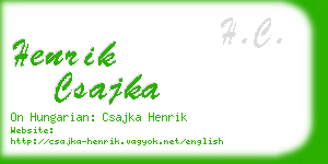 henrik csajka business card